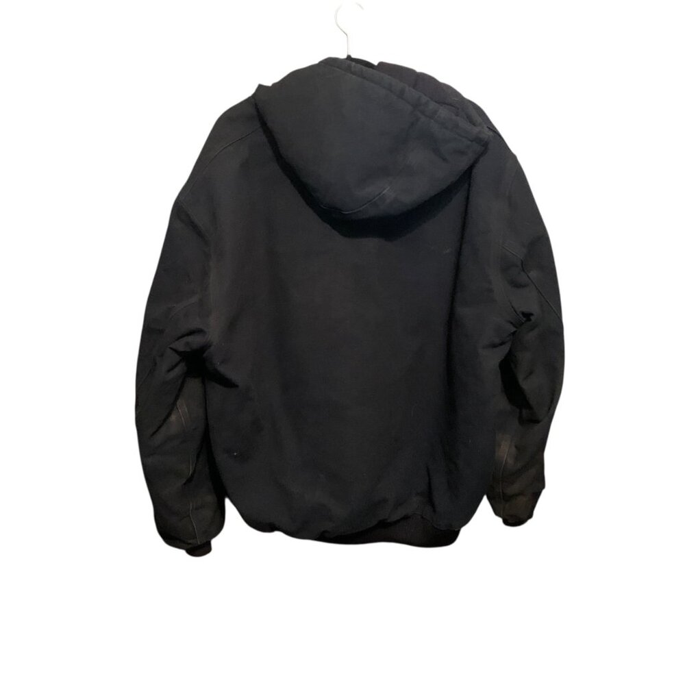 VTG 90s CARHARTT Jacket Duck Chore Quilted Black Pipeline Embroidery Size XL USA - Picture 9 of 16